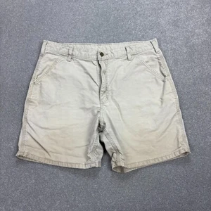Carhartt Shorts Adult Waist 36 Grey Canvas Carpenter Cargo Work Wear Pants Men - Picture 1 of 11