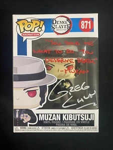 Greg Chun signed & inscribed Muzan Kibutsuji 871 Funko Pop W/ Beckett COA - Picture 1 of 7