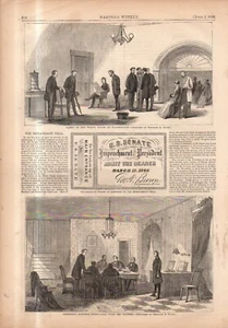 1868 Harpers Weekly original print - Johnson Impeachment Trial begins - Picture 1 of 1