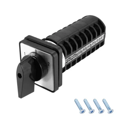 UXCELL Changeover Switch 3 Position Rotary Selector Cam Switch 32 Terminal Latching 10A