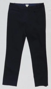 $79 J CREW Women’s Navy Blue Stretch Cotton Viscose Slim LEXIE Pants size 8 8R - Picture 1 of 5