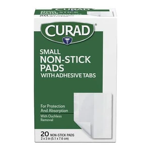 Small Non-Stick Pads With Adhesive Tabs 2 Inches X 3 Inches 20 Each - Picture 1 of 1