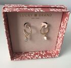 Lucky Brand Gold Small Hoop Earrings with Pearl Detail