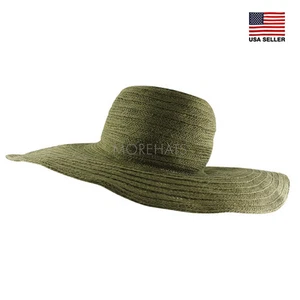Cappello lino tesa larga Fedora Trilby estivo spiaggia sole paglia Panama vacanze - Foto 1 di 2
