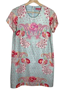 Manoush Women's Size 36/4 Silk Mini Short Casual Dress Beaded Colorful Baby Doll - Picture 1 of 11