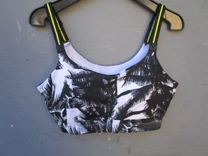 Fabletics black & white medium support sports bra removable padding SZ XL - Imagen 1 de 6