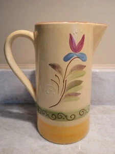 Ceramic Water Juice Pitcher Portugal Handpainted Countryman - Picture 1 of 7