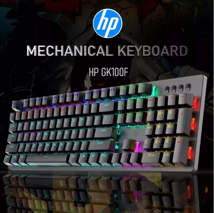 HP Mechanical Gaming Keyboard Wired RGB LED Backlit Game Keyboards For PC MAC - image 1 of 4