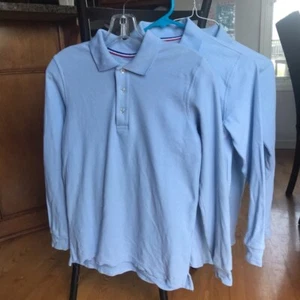 French Toast long sleeve uniform polos light blue boys size large 10/12 10 12 - Picture 1 of 11