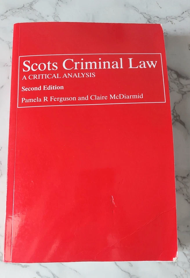 Scots Criminal Law: A Critical Analysis 2nd Ed.Ferguson and McDiarmid(Paperback) - Image 1 of 1
