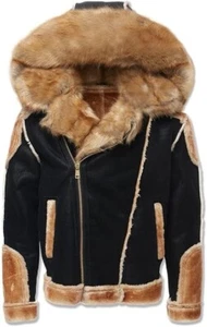 JORDAN CRAIG (MENS) BLACKCOFFEE MOTO SHEARLING JACKET - Picture 1 of 8