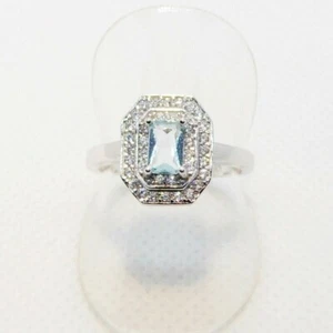 Smaragd Aquamarin Weißtopas Ring 925 Sterlingsilber 17,8 mm 56 - Bild 1 von 5