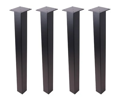 4 peças x 28" pernas de mesa de jantar, pernas de escritório de cozinha industrial, pernas retas, preto - Imagem 1 de 4