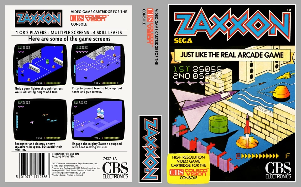 Zaxxon ColecoVision  Cover Art Work + Game Box Only   - Image 1 of 1