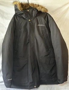 Eddie Bauer Down Quilted Faux Fur Hooded Full Zip Puffer Parka Coat Jacket XXL - Picture 1 of 7