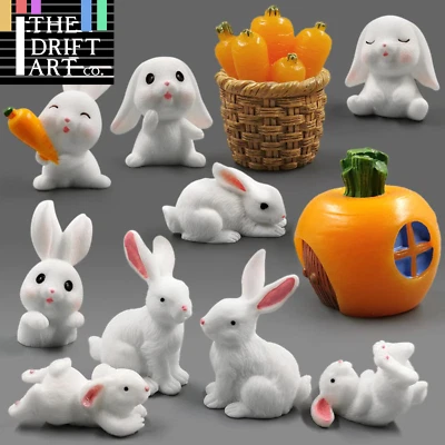 Conejo Blanco Hada de Pascua Animal Miniatura Jardín Hogar Arte Juguete Figura Muñeca Hágalo Usted Mismo Foto 1 de 4