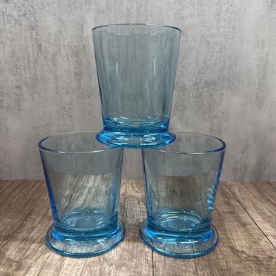 Set, 3 Stefan Lindfors Ilttala Ice Boy Blue Finland Old Fashion Barware Glasses - Image 1 of 4