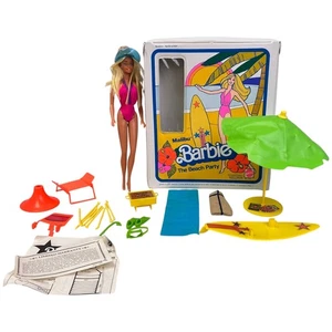 Malibu Barbie The Beach Party Doll With Case & Accessories 1979 Mattel Vintage - Picture 1 of 7