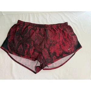 Nike Dri Fit Running Shorts Womens Size MED Red Black Snakeskin Print - Picture 1 of 10