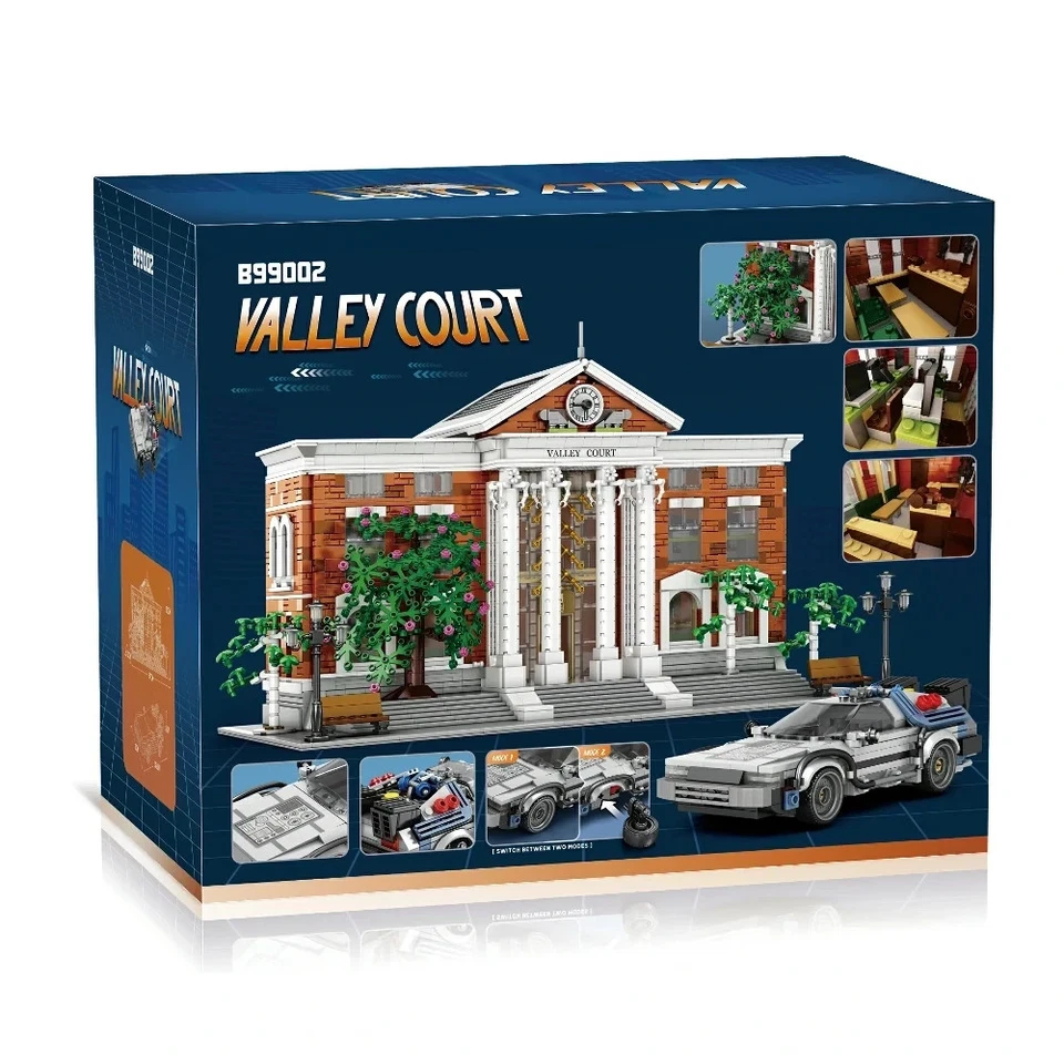 MOC Back To The Future Courthouse & Delorean Time Machine Building Set 4269 pcs - Image 1 of 4