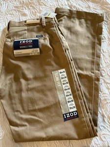 Nuevo con etiquetas Pantalones Chinos Izod Americanos Caqui Calce Ajustado 30 X 30 Frente Plano Tacto Suave - Imagen 1 de 5