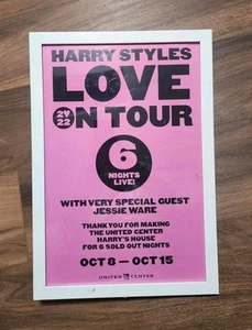HTF Coveted PINK Harry Styles Love On Tour Poster 2022 United Center Chicago *ds - Picture 1 of 15