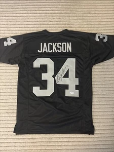 Bo Jackson Signed Autographed Black Pro Style Football Jersey XL Beckett COA - Picture 1 of 3