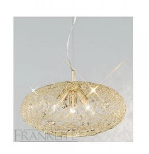 Franklite FL2286/3 Sirius Gold Finish Pendant With Mesh Casing. H13 - Picture 1 of 1