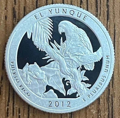 2012-S US America the Beautiful Proof Silver Quarter Puerto Rico - El Yunque - Image 1 of 2