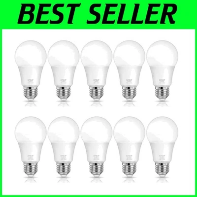 A19 LED Bulbs 100W Equivalent, Daylight 5000K, 10-Pack - Image 1 of 4