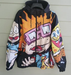 Members Only Nickelodeon Rugrats SpongeBob Hey Arnold Windbreaker Jacket Medium - Picture 1 of 6