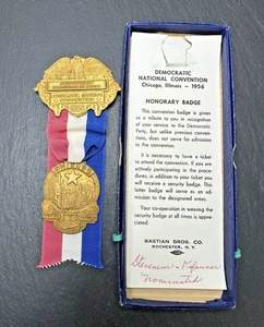 1956 DEMOCRATIC NATIONAL CONVENTION HONORED GUEST PIN BADGE IN BOX M12 - Picture 1 of 12