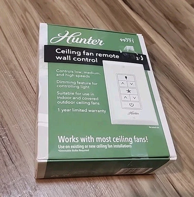 Hunter Ceiling Fan Remote Wall Control 99771 Works With Most Ceiling Fans - Image 1 of 2