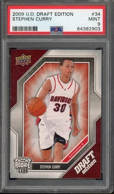 2009 Upper Deck Draft Edition STEPHEN CURRY #34 RC Rookie Card PSA 9 Davidson - Image 1 of 2