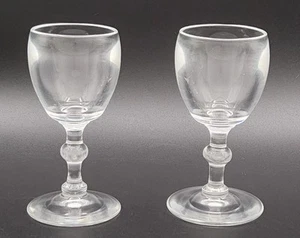 2 Vintage Steuben Crystal 6268 Wafer Stem Cordial Glasses 3 5/8" - Picture 1 of 3
