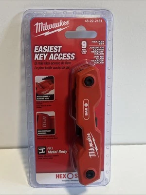 Milwaukee 48-22-2181 9 Key Folding Hex Key Set Sae - Image 1 of 2