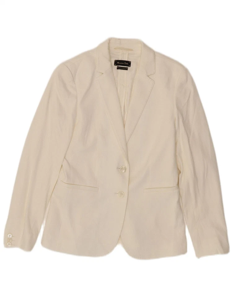 Chaqueta Blazer MASSIMO DUTTI Mujer 2 Botones EU 36 XS Blanco Algodón DQ10 Foto 1 de 3