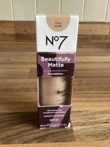 No7 Beautifully Matte Foundation Medium Coverage SPF25, 28ml COOL VANILLA - Picture 1 of 1