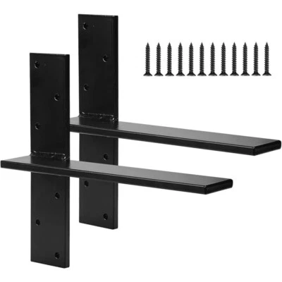 2PCS Heavy Duty Steel T Shelf Bracket Marble Wall Countertop Bathroom Support - Image 1 of 4