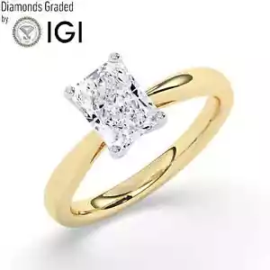 Strahlender Solitär Labgrown Diamant Keilring 18k Gelbgold 1,50 ct D VS1 - Bild 1 von 23