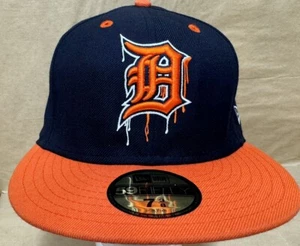Vtg Detroit Tigers Hat Bro Radio Sp Da Ghost Drip New Era 59Fifty 7 3/8 Rare - Picture 1 of 7