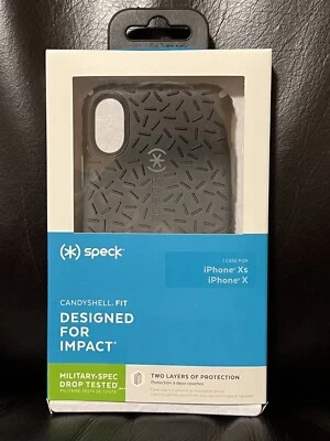 Speck IPhone X Candy Shell Fit Impact Phone Case - Black Ombre Gunmetal Grey NIB - Image 1 of 3