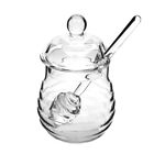 250Ml Kitchen Honey Glass Pot Swirl Designed Transparent Glass Jam Jar Set