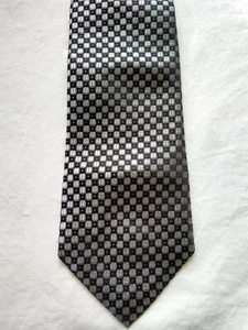 Macy's Charter Club Silk Silver Black Neck Tie - Picture 1 of 3