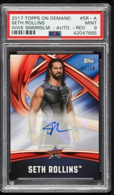 2017 WWE Topps On Demand Seth Rollins Auto 06/10 PSA 9MINT POP 1 WWF . - Image 1 of 2