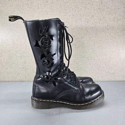 Botas de mujer Dr AirWair Martens Vonda Rosie negras recortadas a media pantorrilla con cordones talla 7 Foto 1 de 4