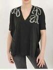 Religion Sequin Embellished Trance T Shirt Size 10 Bnwt 8098 Black Or Brown