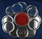 12x Untersetzer Glas 1x Flasche BSF versilbert Top Zustand