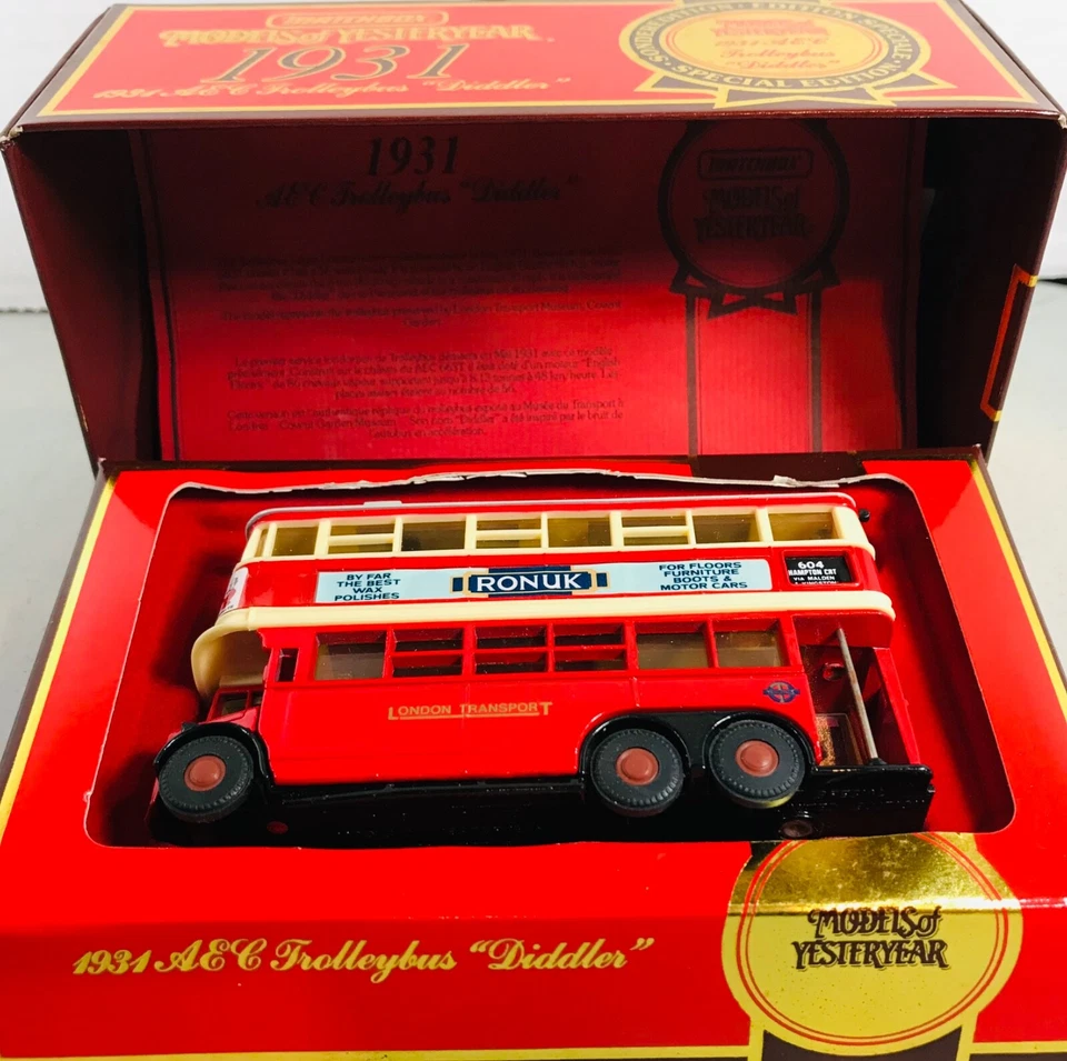 Matchbox Models Of Yesteryear Y-10 1931 AEC Trolleybus Diddler Yesteryear Bus! - Image 1 of 4