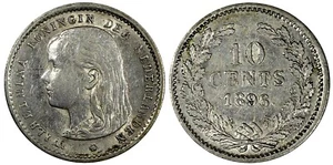 Netherlands Wilhelmina I Silver 1896 10 Cents KM# 116 (20 662) - Picture 1 of 3